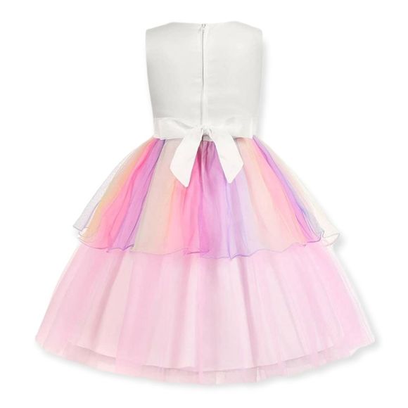 NWT Ohlover Little Girls Unicorn Party Dress Princess Flower Costume Set - Picture 5 of 10